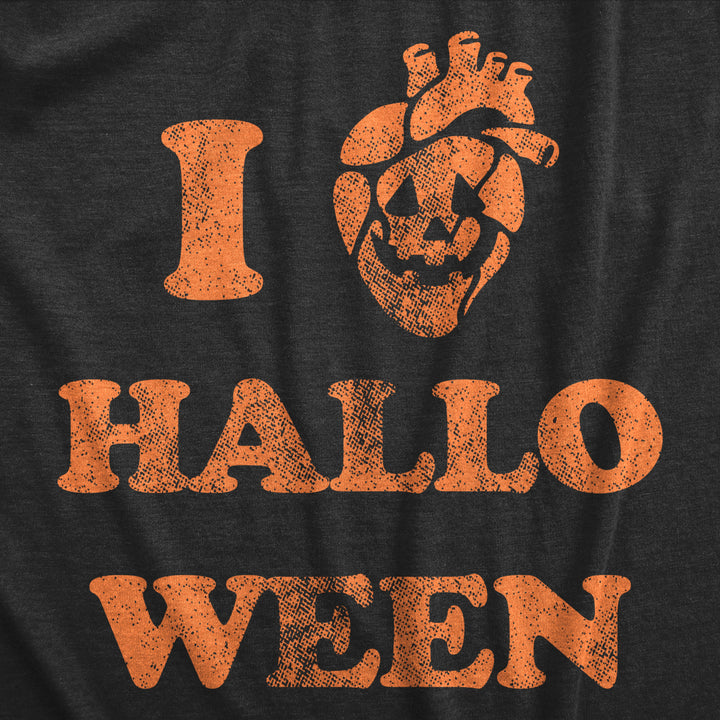 Womens I Heart Halloween T Shirt Funny Spooky Pumpkin Hollows Eve Lovers Tee For Ladies Image 2