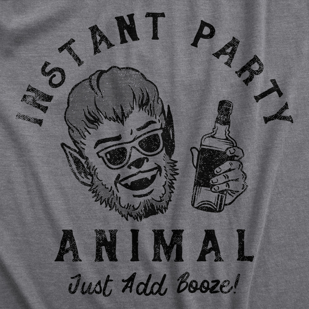 Mens Instant Party Animal T Shirt Funny Drinking Partying Wolverine Tee For Guys Image 2