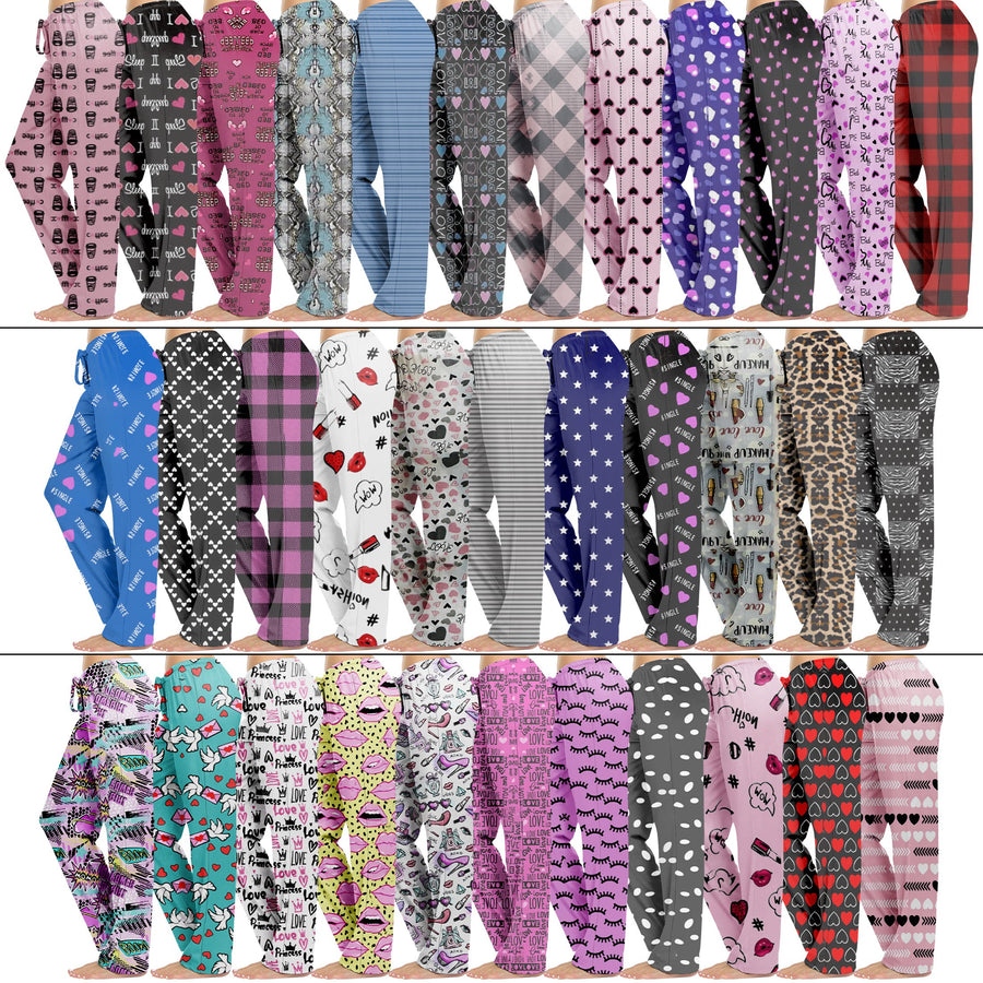 3-Pack: Womens Comfy Printed Lounge Pajama Pants for Sleepwear Image 1
