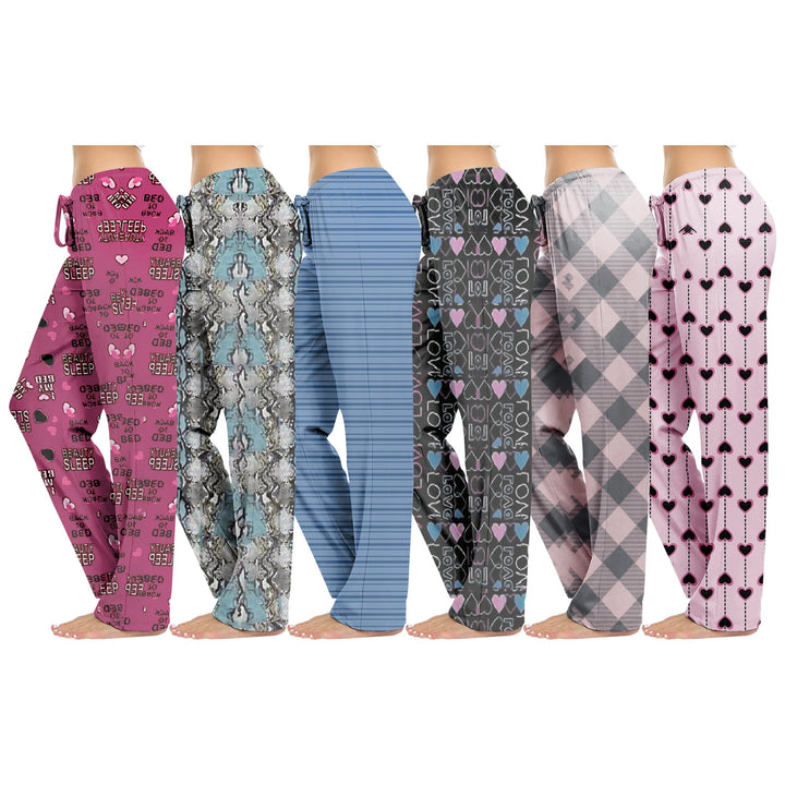 3-Pack Womens Comfy Printed Lounge Pajama Pants Soft Stretchy Sleepwear Image 4