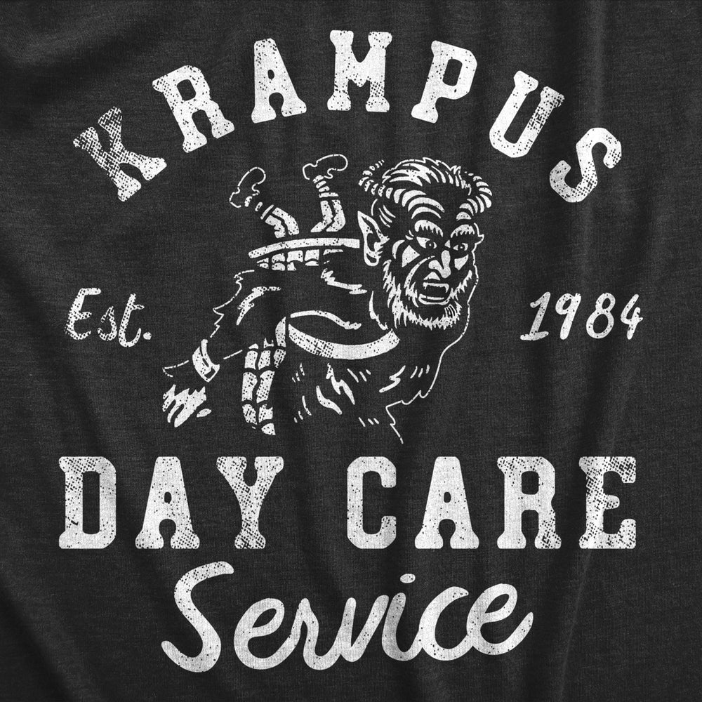 Womens Krampus Day Care Service T Shirt Funny Saint Nicholas Folklore Joke Tee For Ladies Image 2