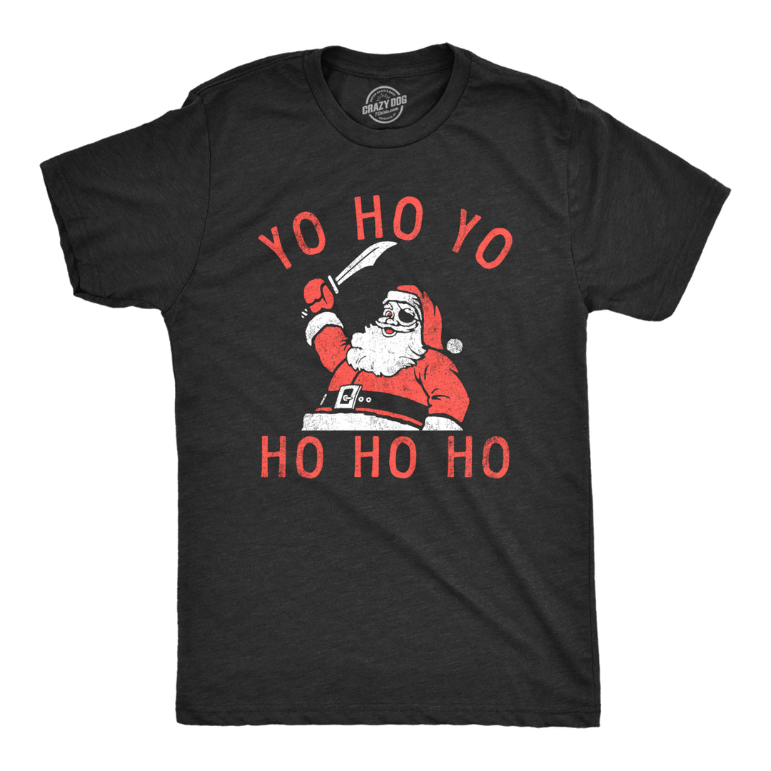 Mens Yo Ho Yo T Shirt Funny Xmas Party Santa Pirate Joke Tee For Guys Image 1