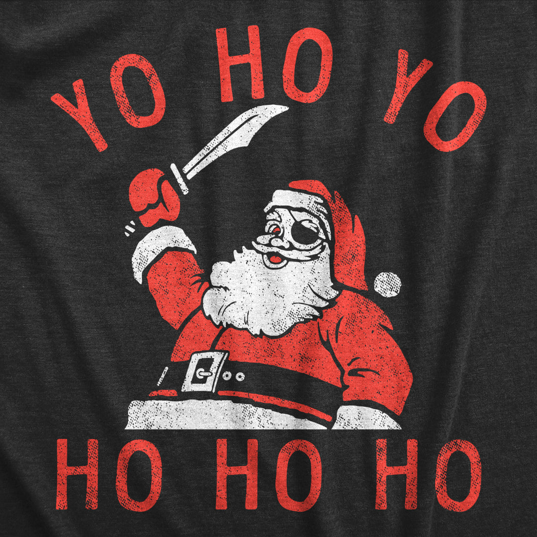 Mens Yo Ho Yo T Shirt Funny Xmas Party Santa Pirate Joke Tee For Guys Image 2