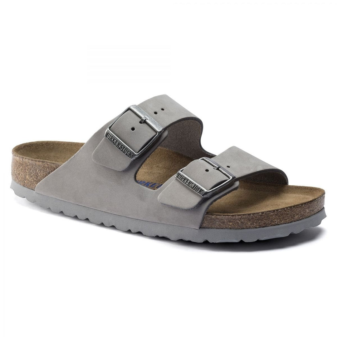 BIRKENSTOCK Arizona Soft Footbed Dove Gray Nubuck Leather Sandal Regular Width 1020877 Image 1