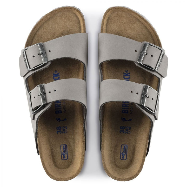 BIRKENSTOCK Arizona Soft Footbed Dove Gray Nubuck Leather Sandal Regular Width 1020877 Image 3