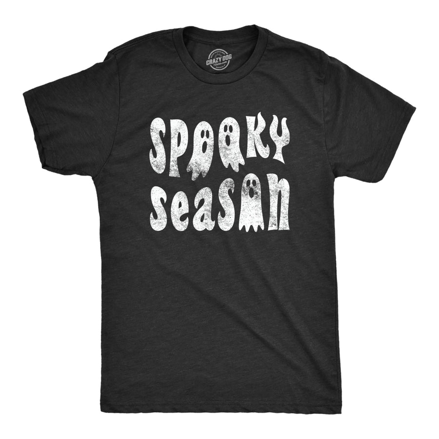 Mens Spooky Season T Shirt Funny Creepy Halloween Ghost Fall Lovers Tee For Guys Image 1