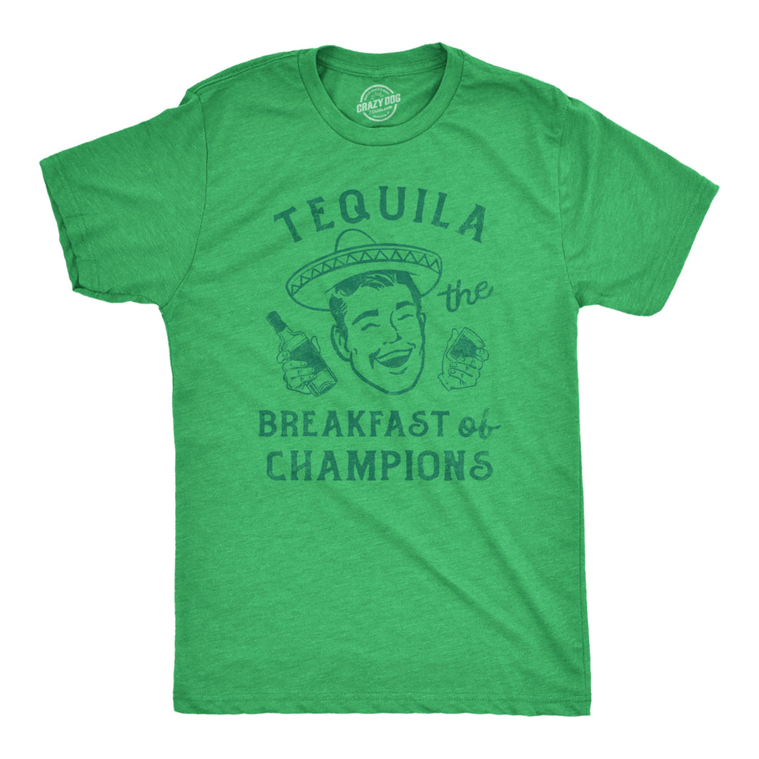 Mens Tequila The Breakfast Of Champions T Shirt Funny Liquor Drinking Partying Tee For Guys Image 1