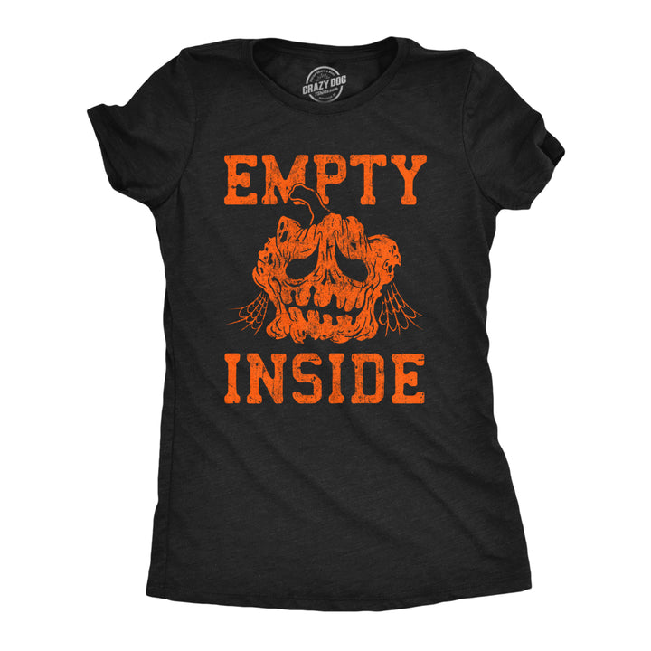 Womens Empty Inside T Shirt Funny Halloween Rotting Jack O Lantern Tee For Ladies Image 1