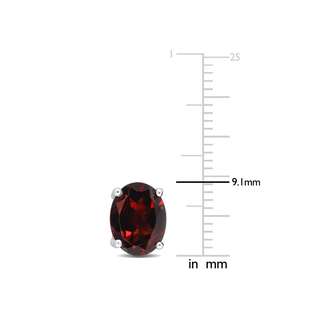 4.40 Carat (ctw) Garnet Oval Stud Earrings in Sterling Silver Image 3