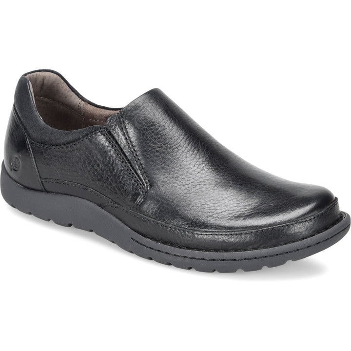 Born Mens Nigel Slip-On Black Full Grain - H48203 BLACK/BLACK COMBO Image 1