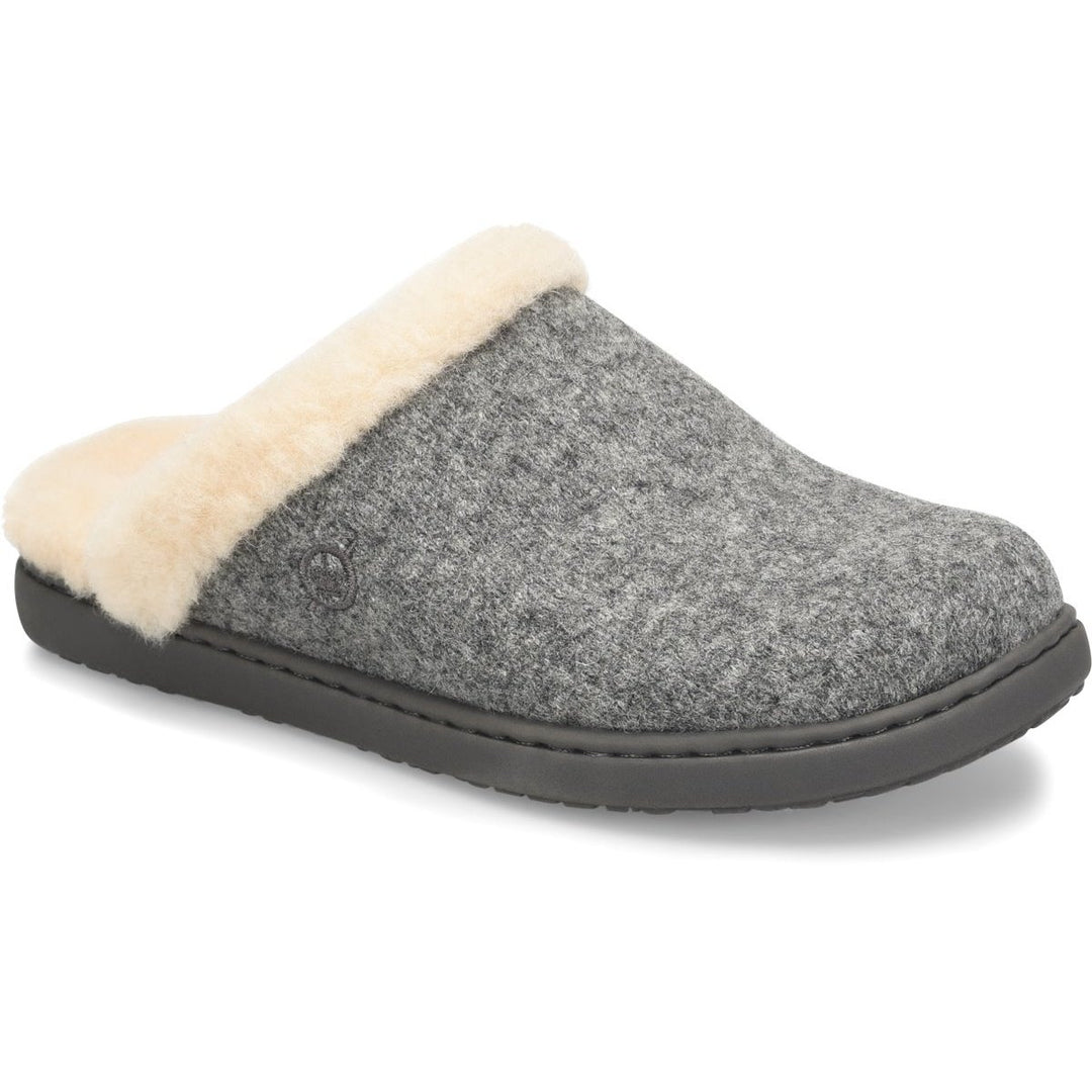 Born Zoe Slipper Grey Wool Combo Size BR0025422 Soft Shearling Lined Clog Image 1