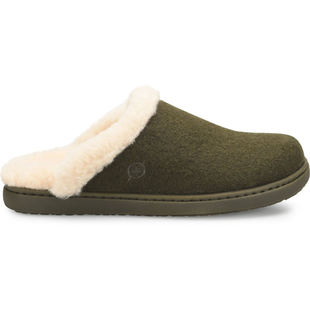 Born Womens Zoe Slipper Dark Military Wool Clog Green BR0025495 Shearling Image 2