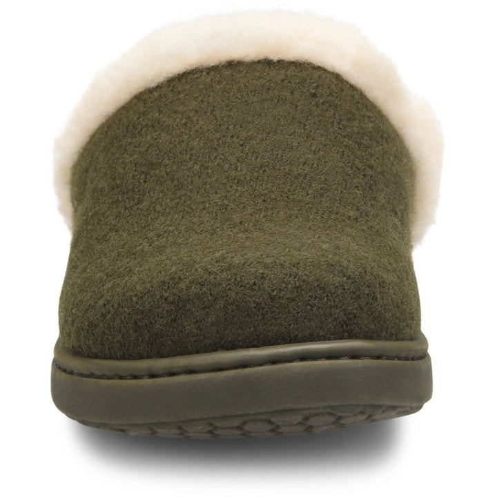 Born Womens Zoe Slipper Dark Military Wool Clog Green BR0025495 Shearling Image 4