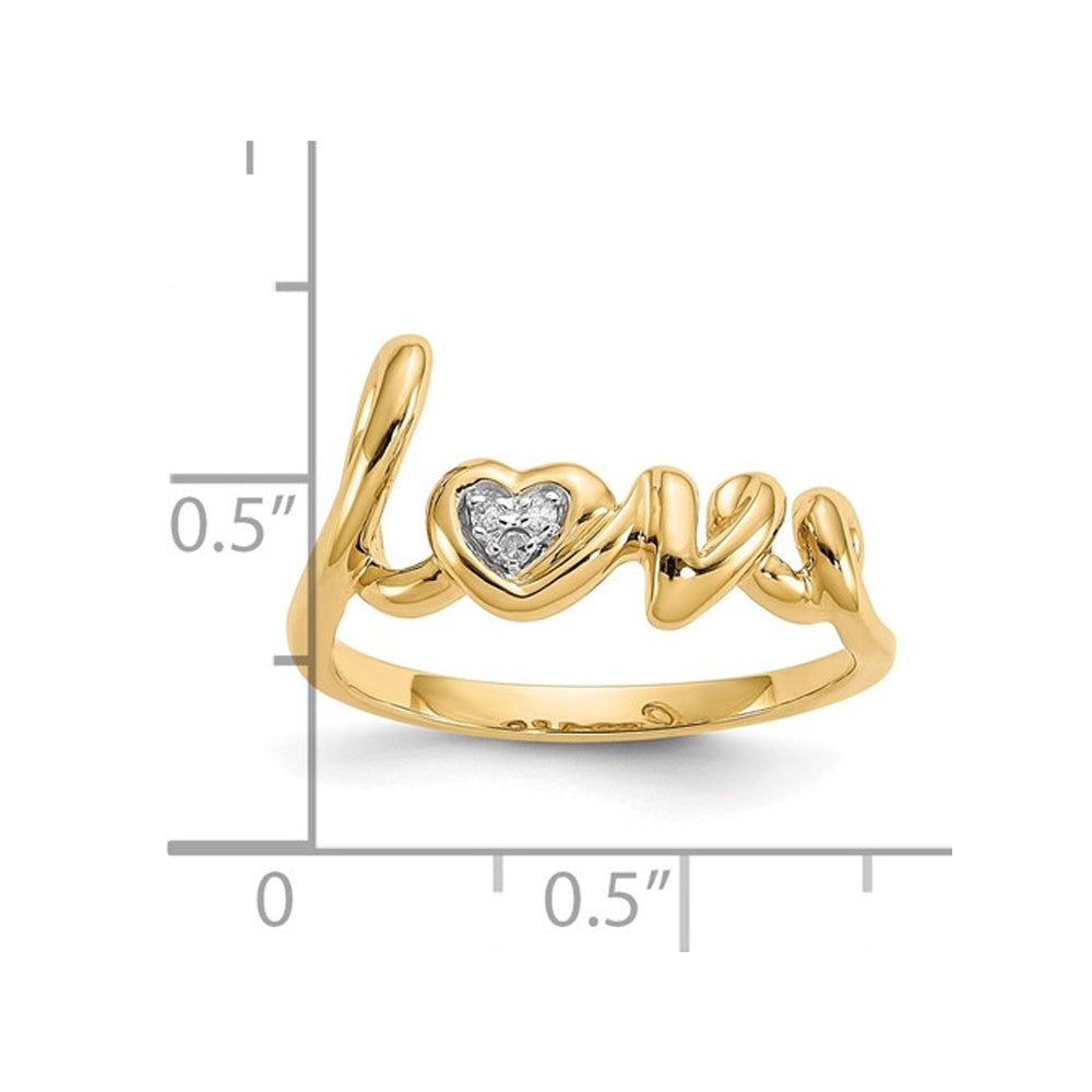 10K Yellow Gold LOVE Ring with Diamond Accent (Size 7) Image 2