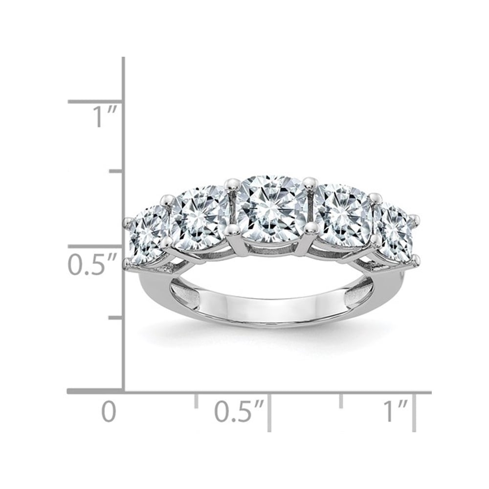 1.60 Carat (ctw) Synthetic Moissanite Anniversary Ring in 14K White Gold Image 2
