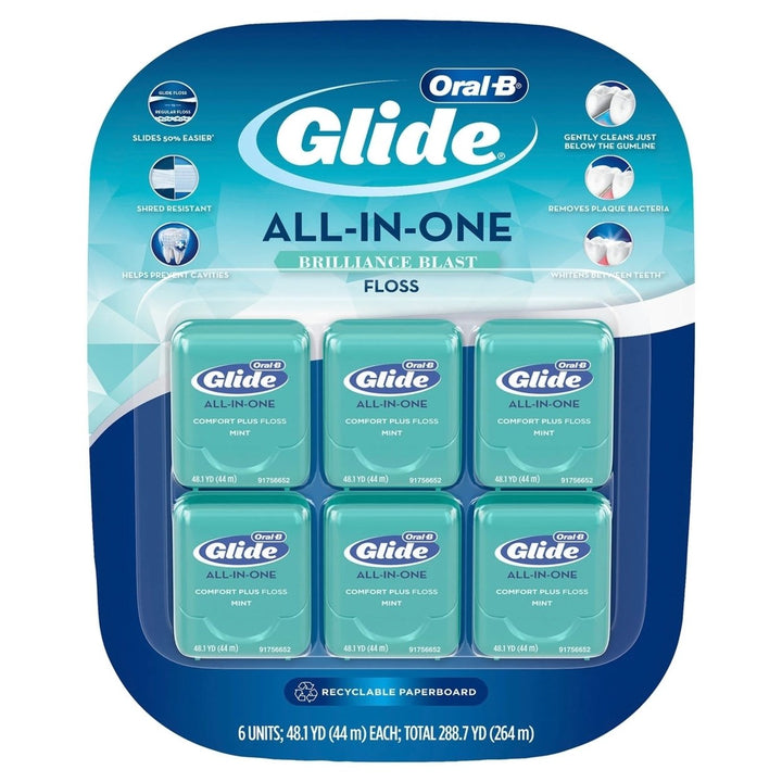 Oral-B Glide All-in-One Dental Floss Brilliance Blast 44 m (Pack of 6) Image 1