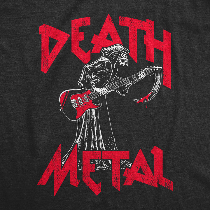 Womens Death Metal T Shirt Funny Brutal Grim Reaper Bloody Guitar Tee For Ladies Image 2