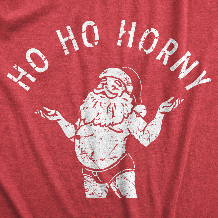 Mens Ho Ho Horny T Shirt Funny Naughty Sexy Shirtless Santa Claus Joke Tee For Guys Image 2