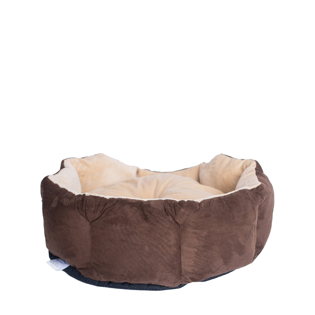 Armarkat C01 Pet Bed Beige Mocha 20x20 Faux Suede Velvet Waterproof Polyfill Image 4