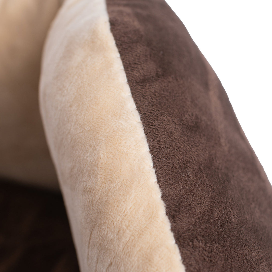 Armarkat C01 Pet Bed Beige Mocha 20x20 Faux Suede Velvet Waterproof Polyfill Image 6