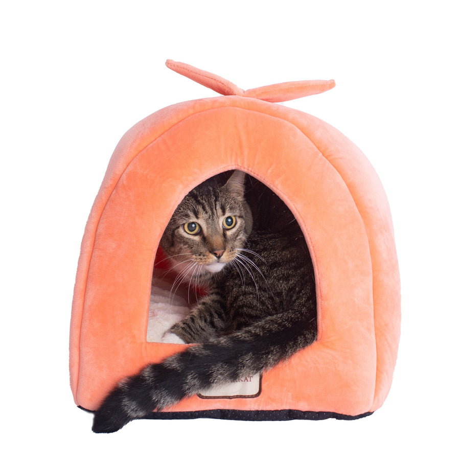 Armarkat Cat Bed Cave Shape C10 Orange and Ivory Pet bed Image 1