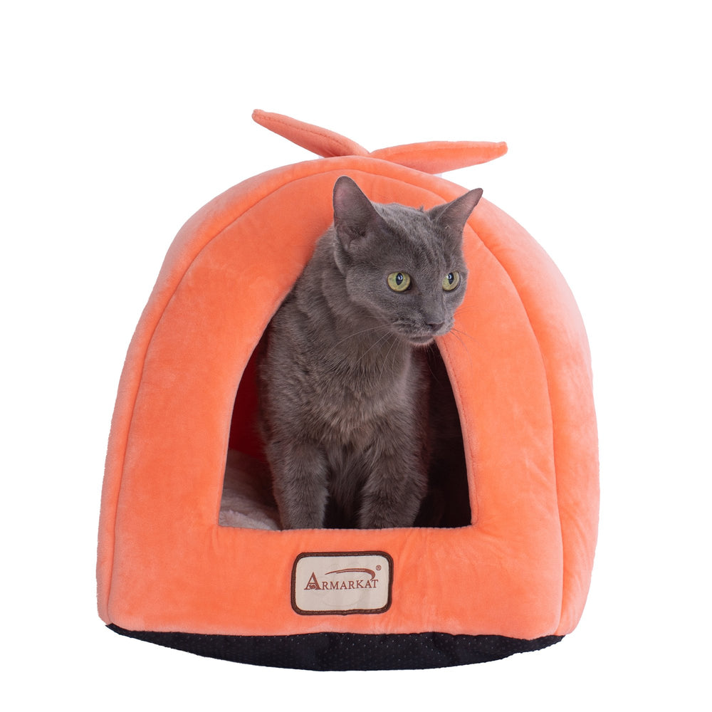 Armarkat Cat Bed Cave Shape C10 Orange and Ivory Pet bed Image 2