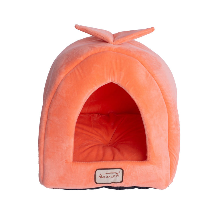 Armarkat Cat Bed Cave Shape C10 Orange and Ivory Pet bed Image 4