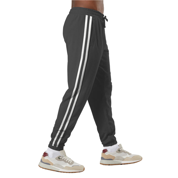 3-Pack: Mens Casual Fleece-Lined Elastic Bottom Sweatpants Jogger Pants with Pockets Image 8