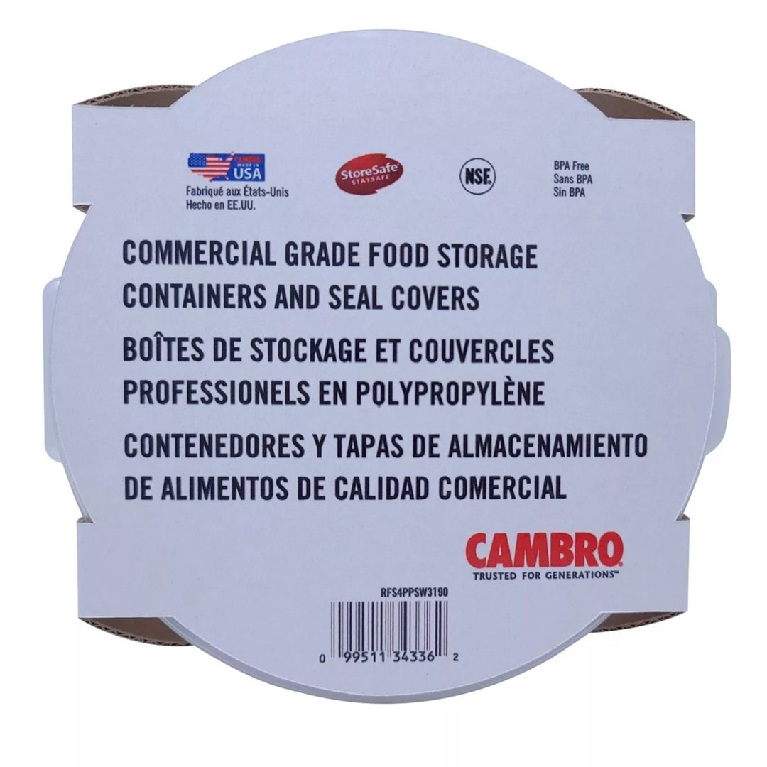 Cambro Round Translucent Food Container with Lid 4 Quart (Pack of 3) Image 4