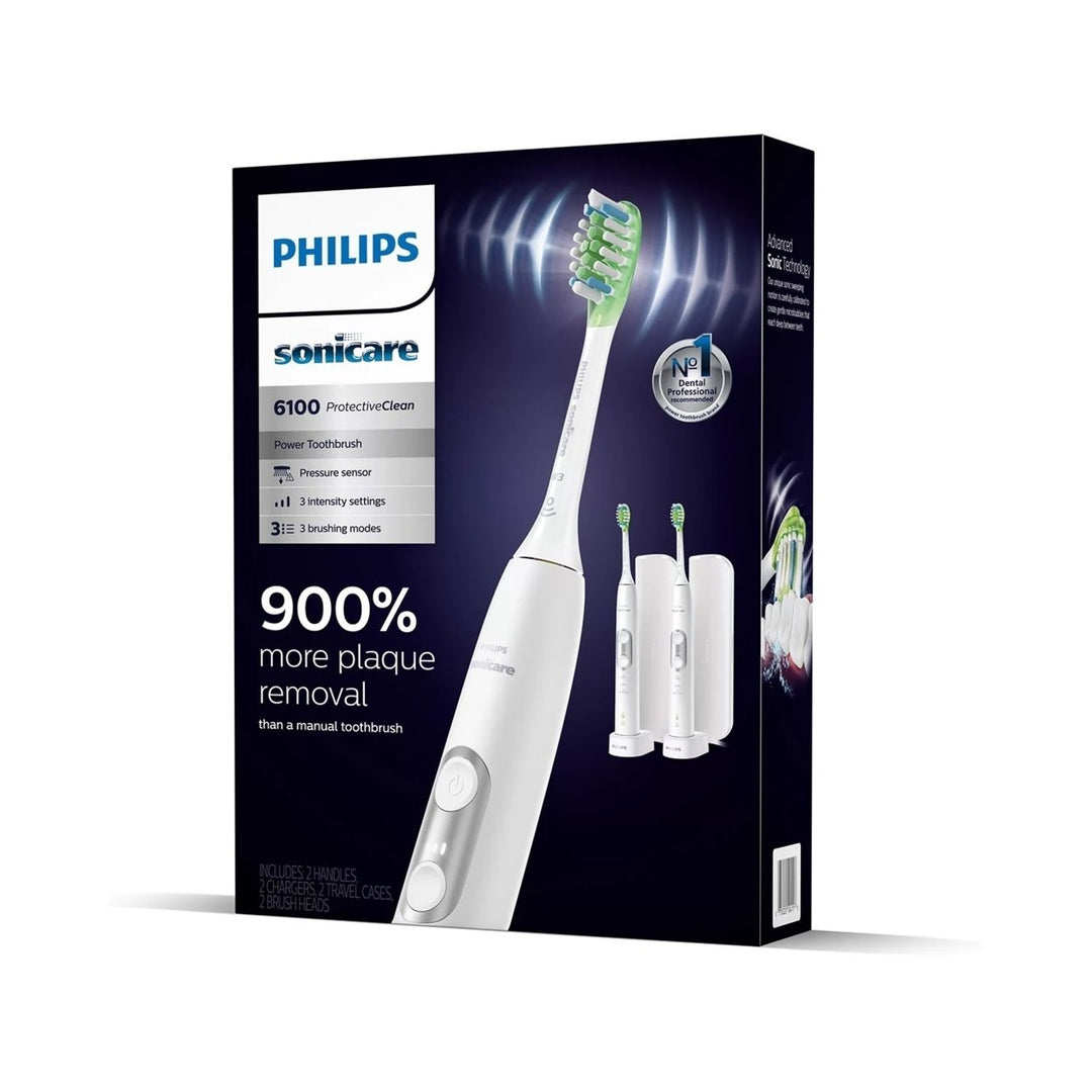 Philips Sonicare 6100 ProtectiveClean Power Toothbrush (2 Pack) Image 1