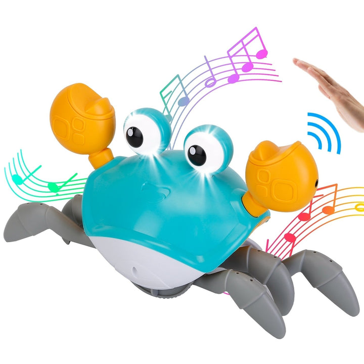 Crawling Crab Baby Toy LED Music Interactive Learning Rechargeable Green ABS Image 1