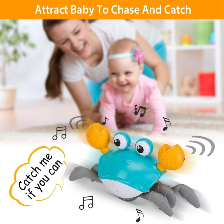 Crawling Crab Baby Toy LED Music Interactive Learning Rechargeable Green ABS Image 4