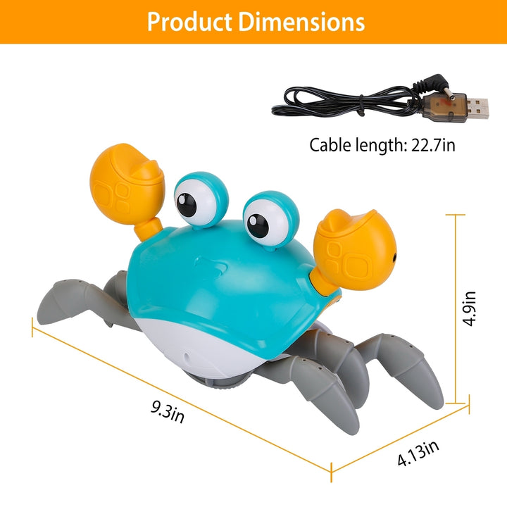 Crawling Crab Baby Toy LED Music Interactive Learning Rechargeable Green ABS Image 6