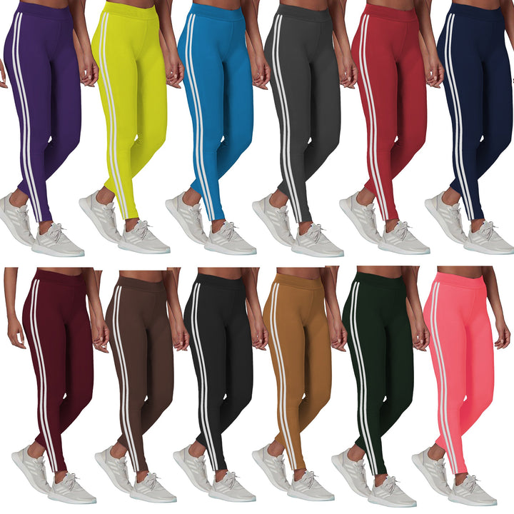 5-Pack Womens Fleece-Lined High Waisted Workout Yoga Leggings Image 1