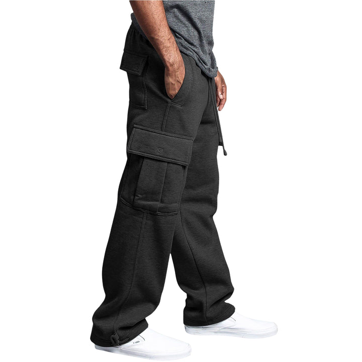 Mens Casual Cargo Jogger Sweatpants 2-Pack Elastic Waist Multi-Pocket Activewear Image 6