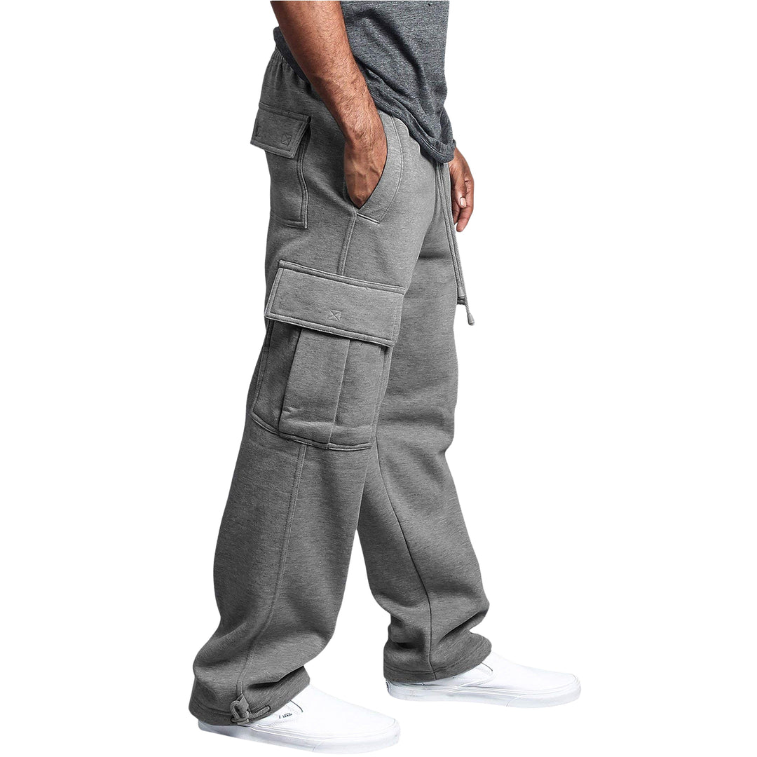 Mens Casual Cargo Jogger Sweatpants 2-Pack Elastic Waist Multi-Pocket Activewear Image 7