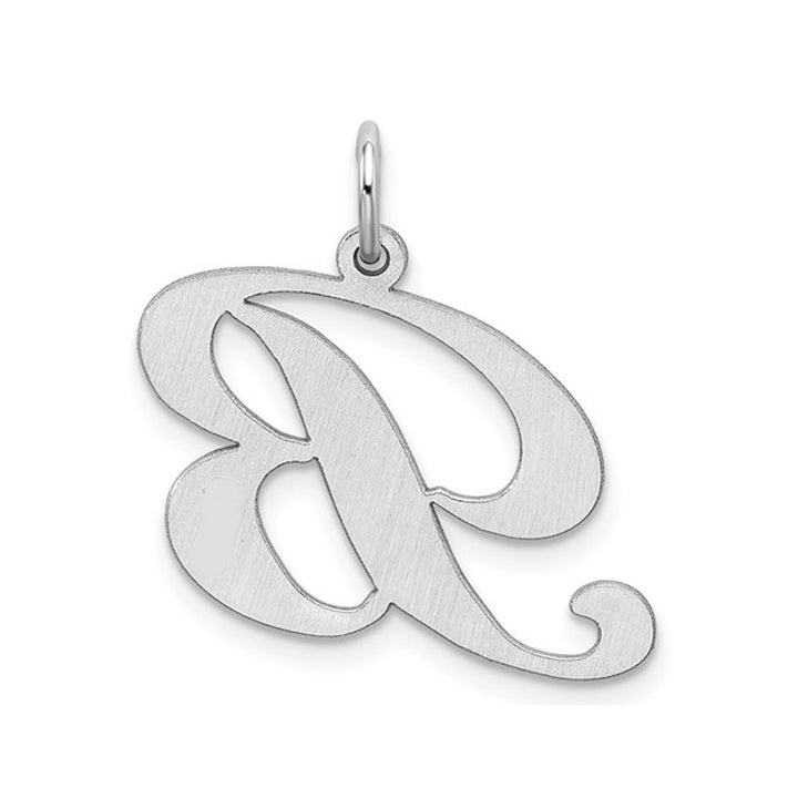 Sterling Silver Fancy Script Initial -B- Pendant Necklace Charm with Chain Image 2