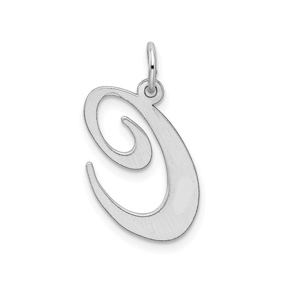 Sterling Silver Fancy Script Initial -C- Pendant Necklace Charm with Chain Image 2