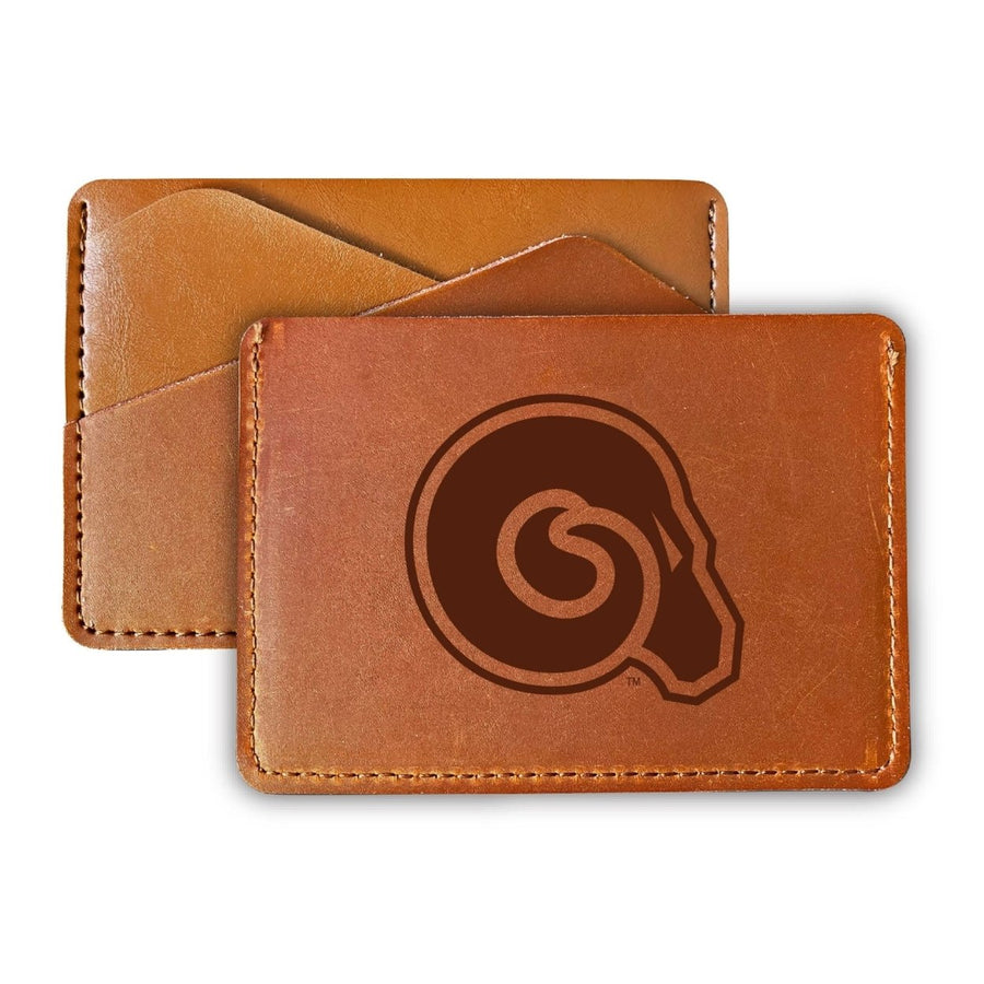 Elegant Albany State University Leather Card Holder Wallet - Slim Profile Engraved Design Image 1