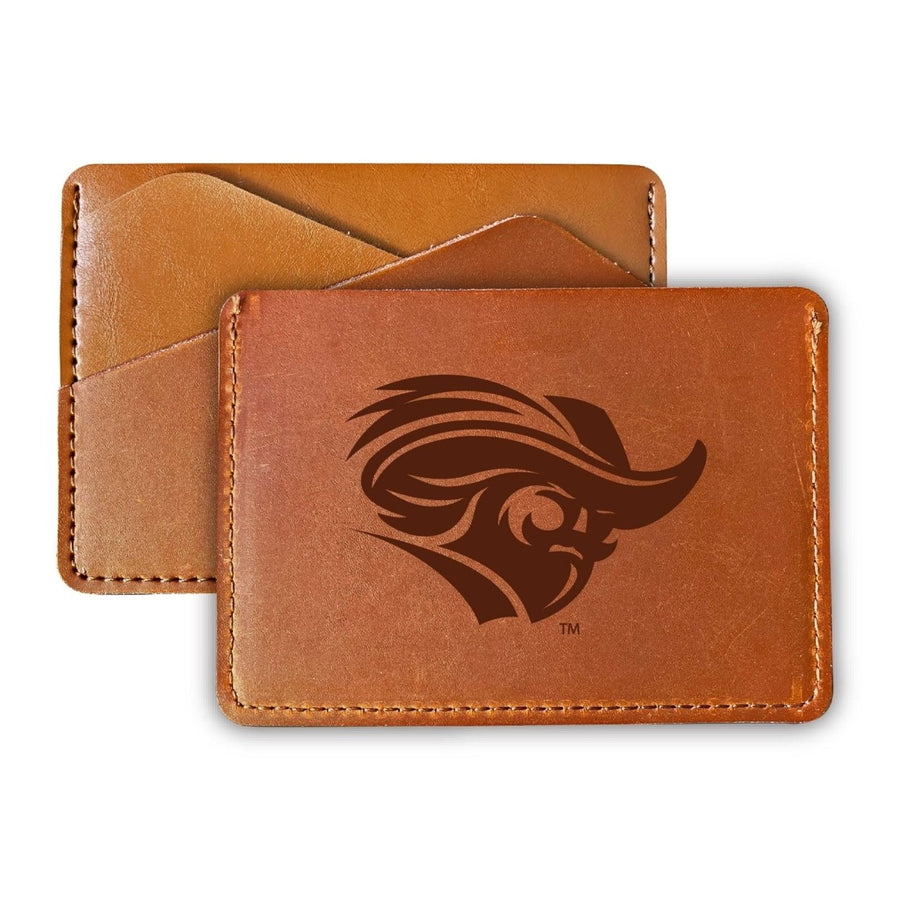 Elegant Christopher Newport Captains Leather Card Holder Wallet - Slim ProfileEngraved Design Image 1