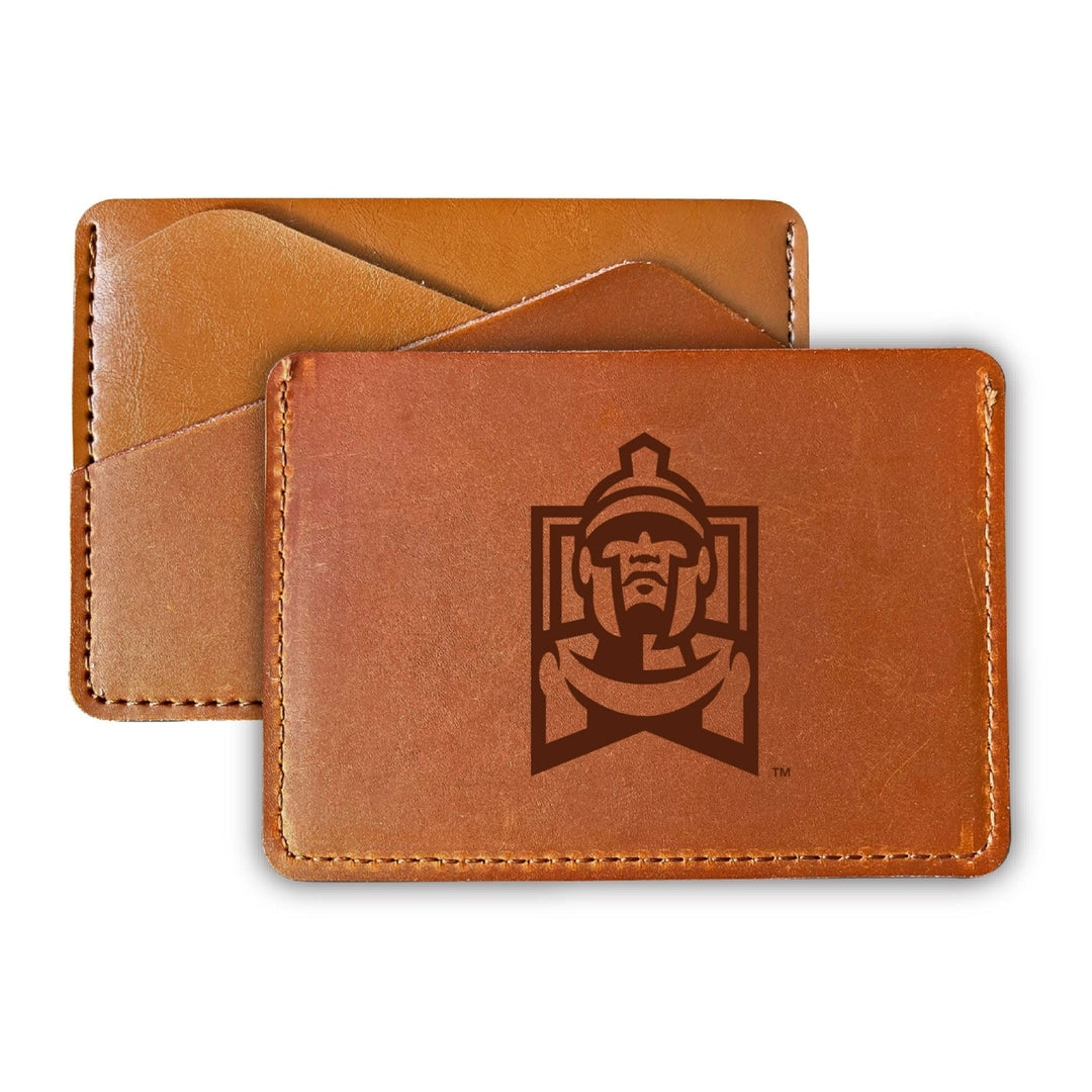 Elegant East Stroudsburg University Leather Card Holder Wallet - Slim Profile Engraved Design Image 1