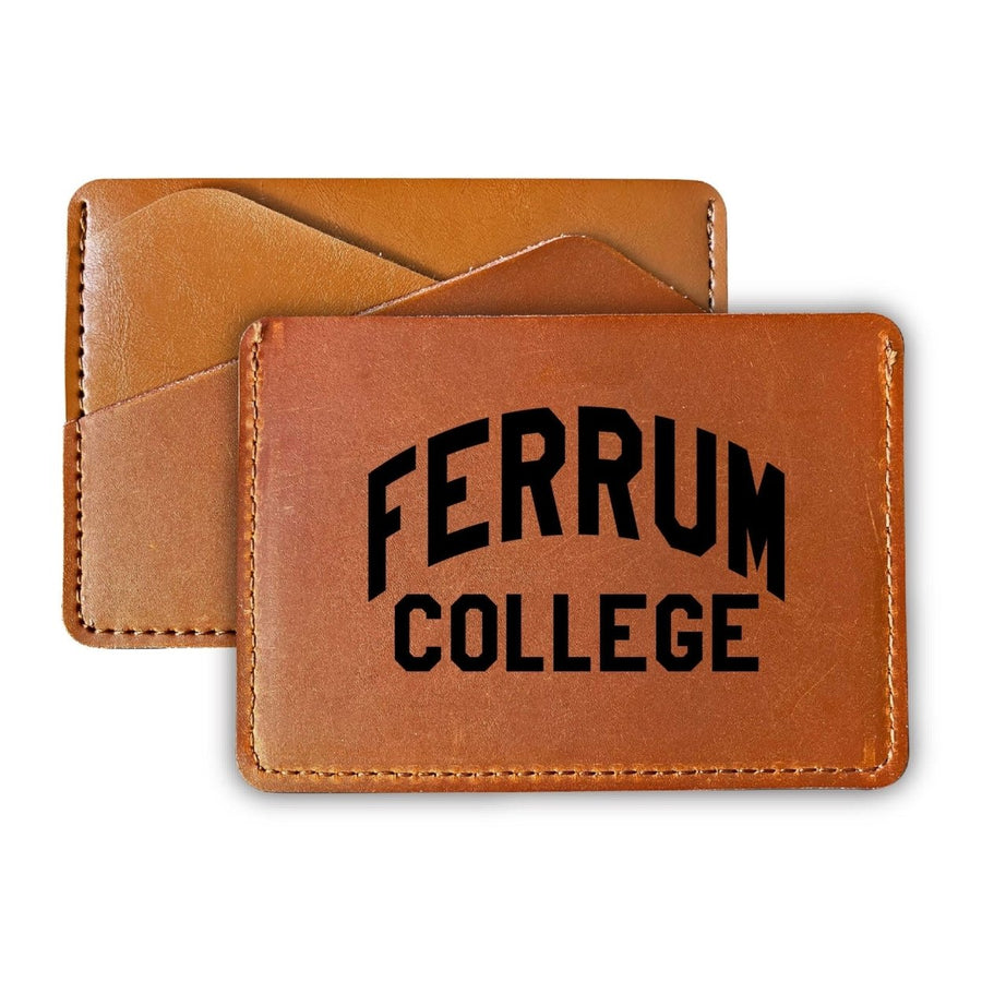 Elegant Ferrum College Leather Card Holder Wallet - Slim ProfileEngraved Design Image 1