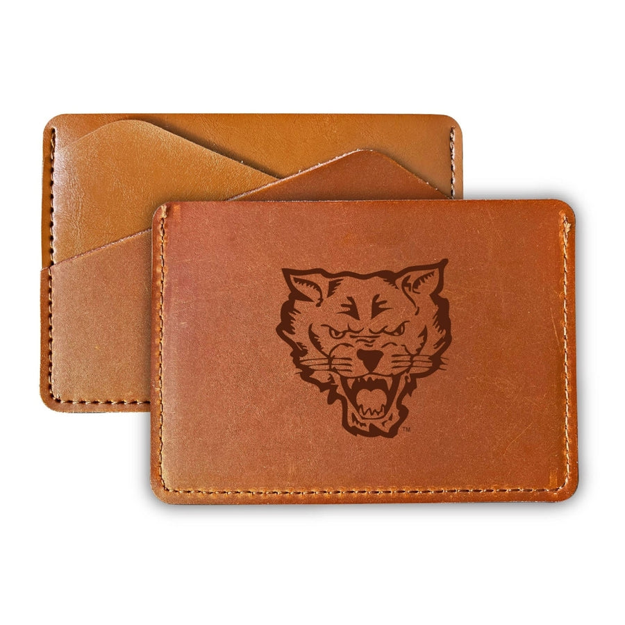 Elegant Fort Valley State University Leather Card Holder Wallet - Slim Profile Engraved Design Image 1