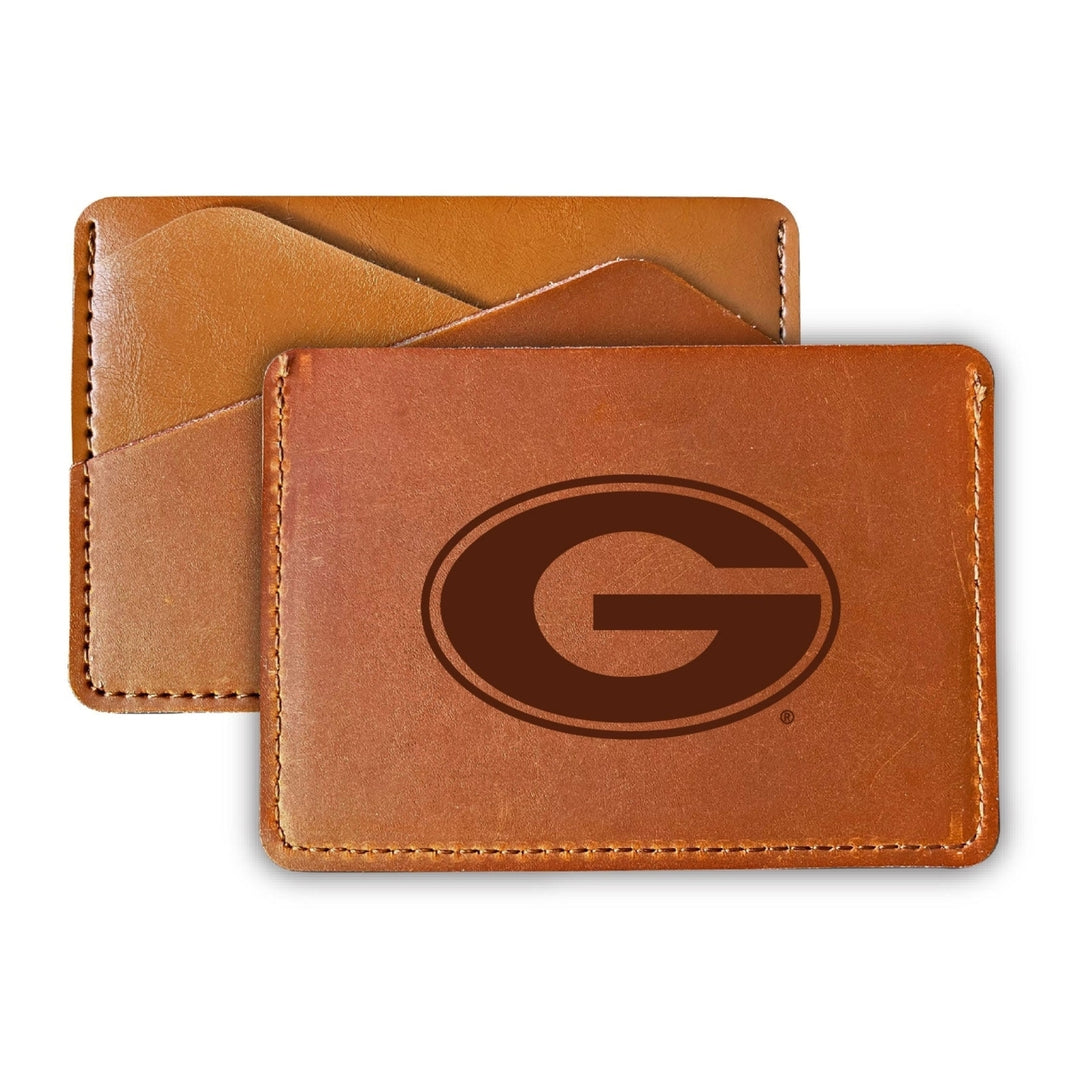 Elegant Grambling State Tigers Leather Card Holder Wallet - Slim Profile Engraved Design Image 1