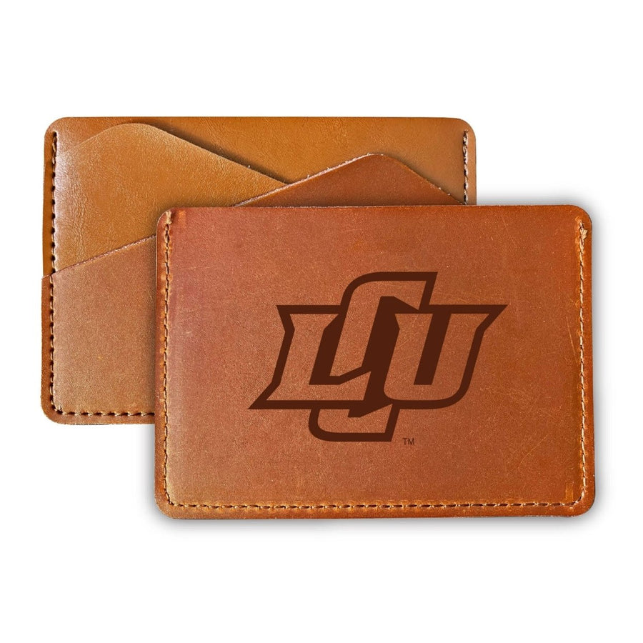 Elegant Lubbock Christian University Chaparral Leather Card Holder Wallet - Slim ProfileEngraved Design Image 1