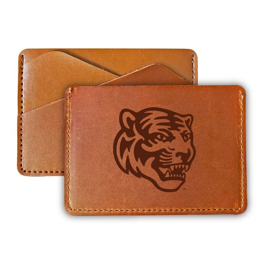 Elegant Memphis Tigers Leather Card Holder Wallet - Slim ProfileEngraved Design Image 1