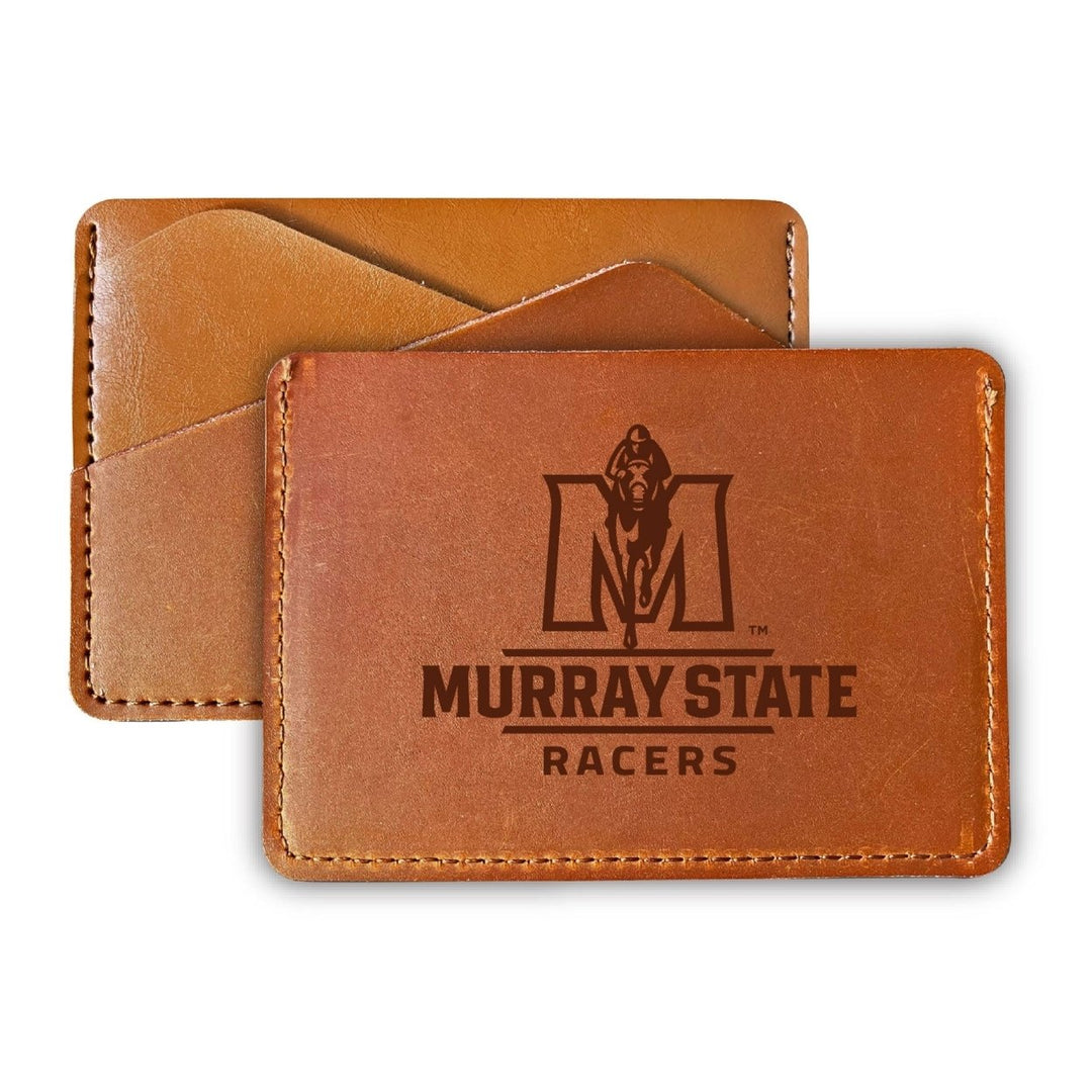 Elegant Murray State University Leather Card Holder Wallet - Slim Profile Engraved Design Image 1