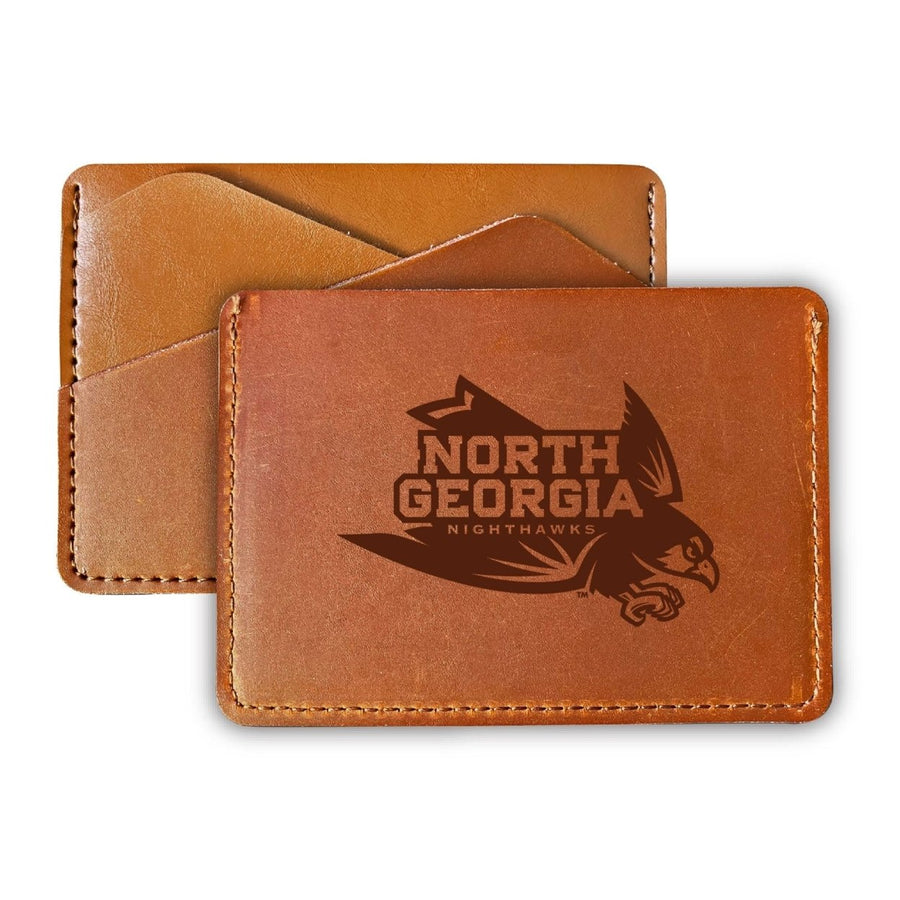 Elegant North Georgia Nighhawks Leather Card Holder Wallet - Slim ProfileEngraved Design Image 1