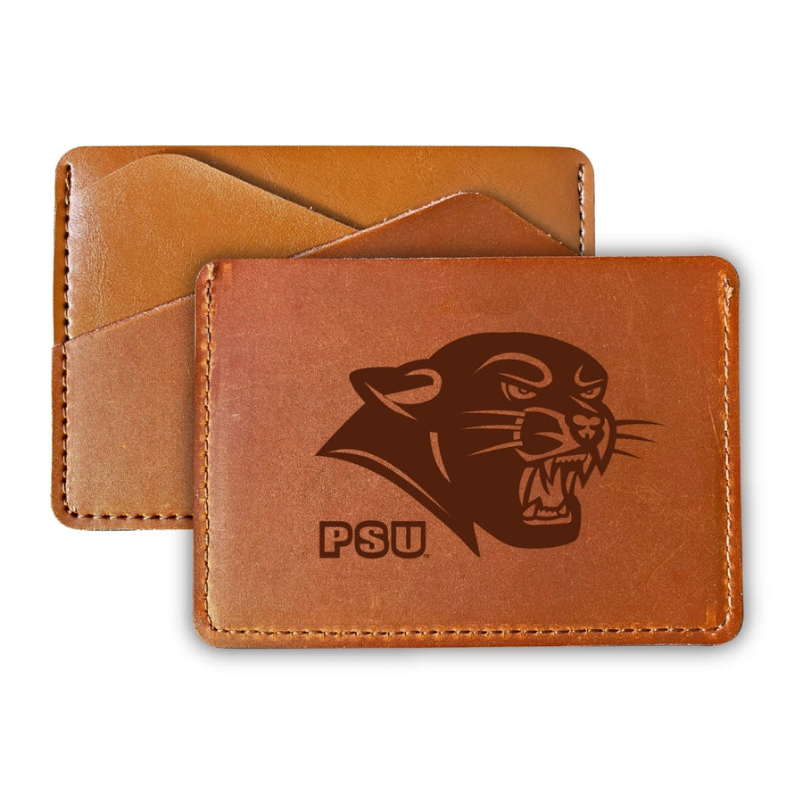 Elegant Plymouth State University Leather Card Holder Wallet - Slim Profile Engraved Design Image 1