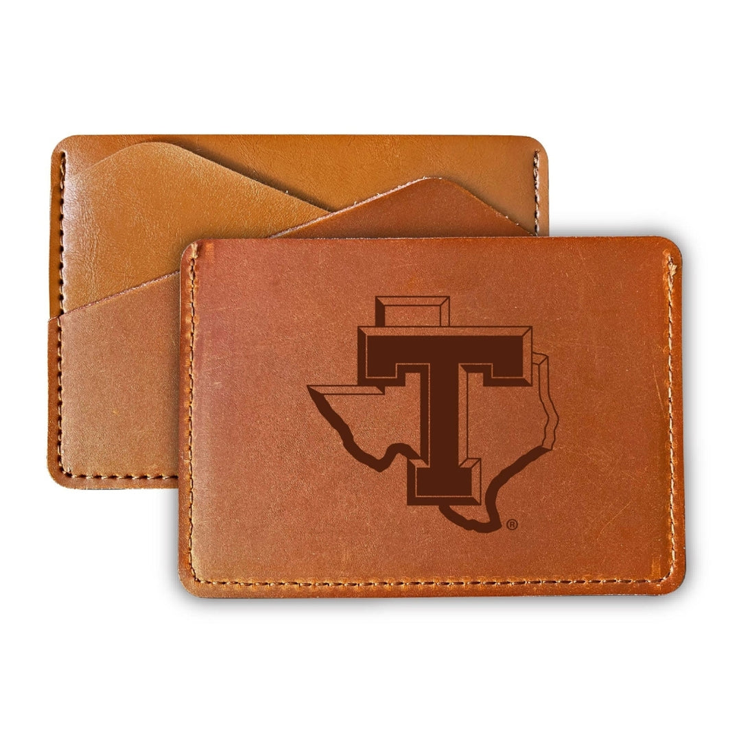 Elegant Tarleton State University Leather Card Holder Wallet - Slim Profile Engraved Design Image 1